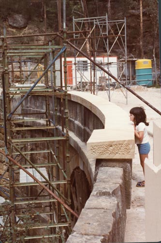 the start of the bridge restoration